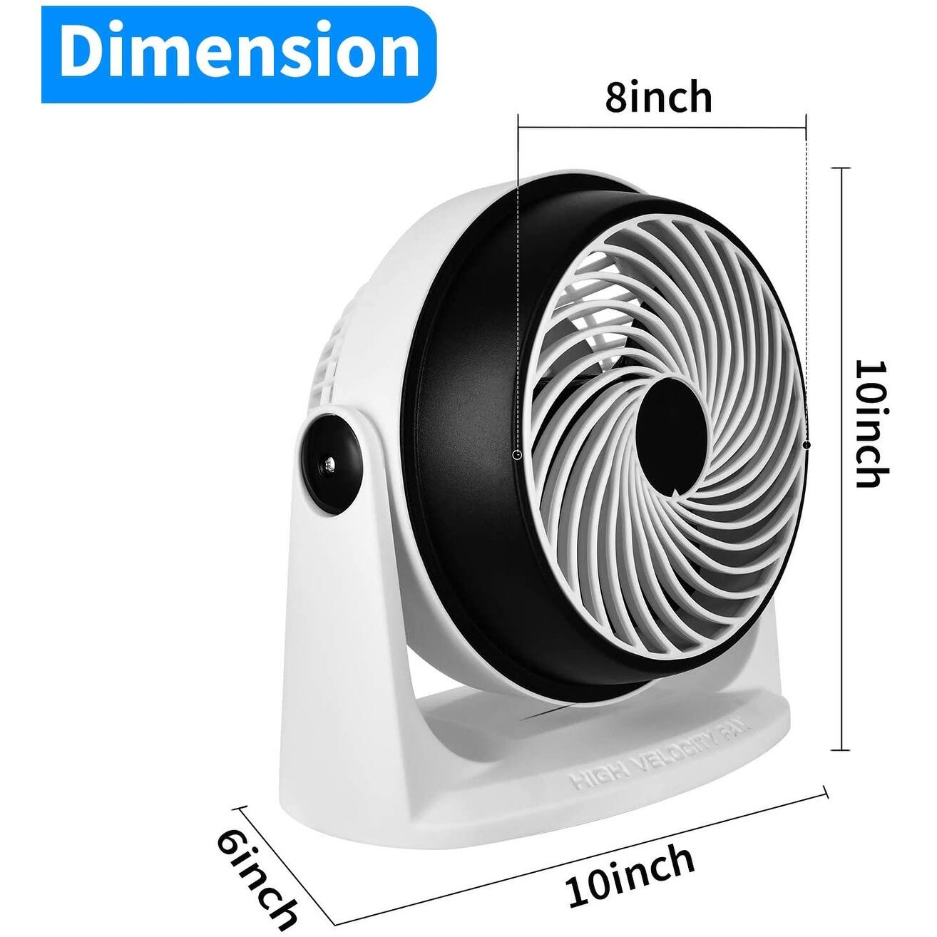 HealSmart 8" Table Fan Tabletop AirCirculator Fan 3Speed Control 110